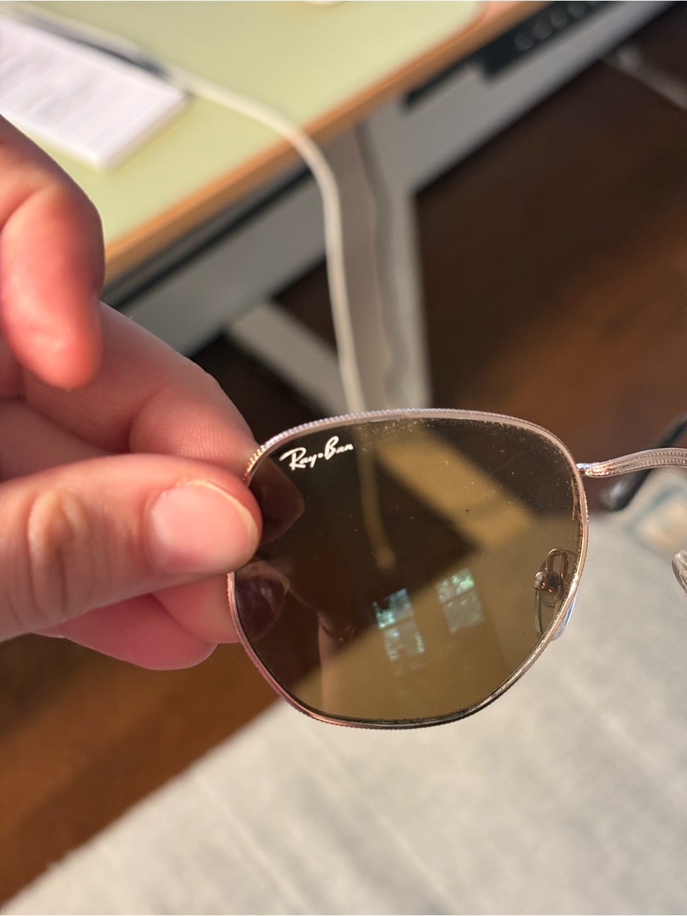 Ray-Ban Gold Frame Sunglasses with Brown Lenses - Picture 6 of 7